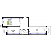 2-комн, 62 кв м, этаж 2/12 ул Степная, 257