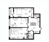 2-комн, 76 кв м, этаж 4/9 улица К.А. Васильева, 1 к2