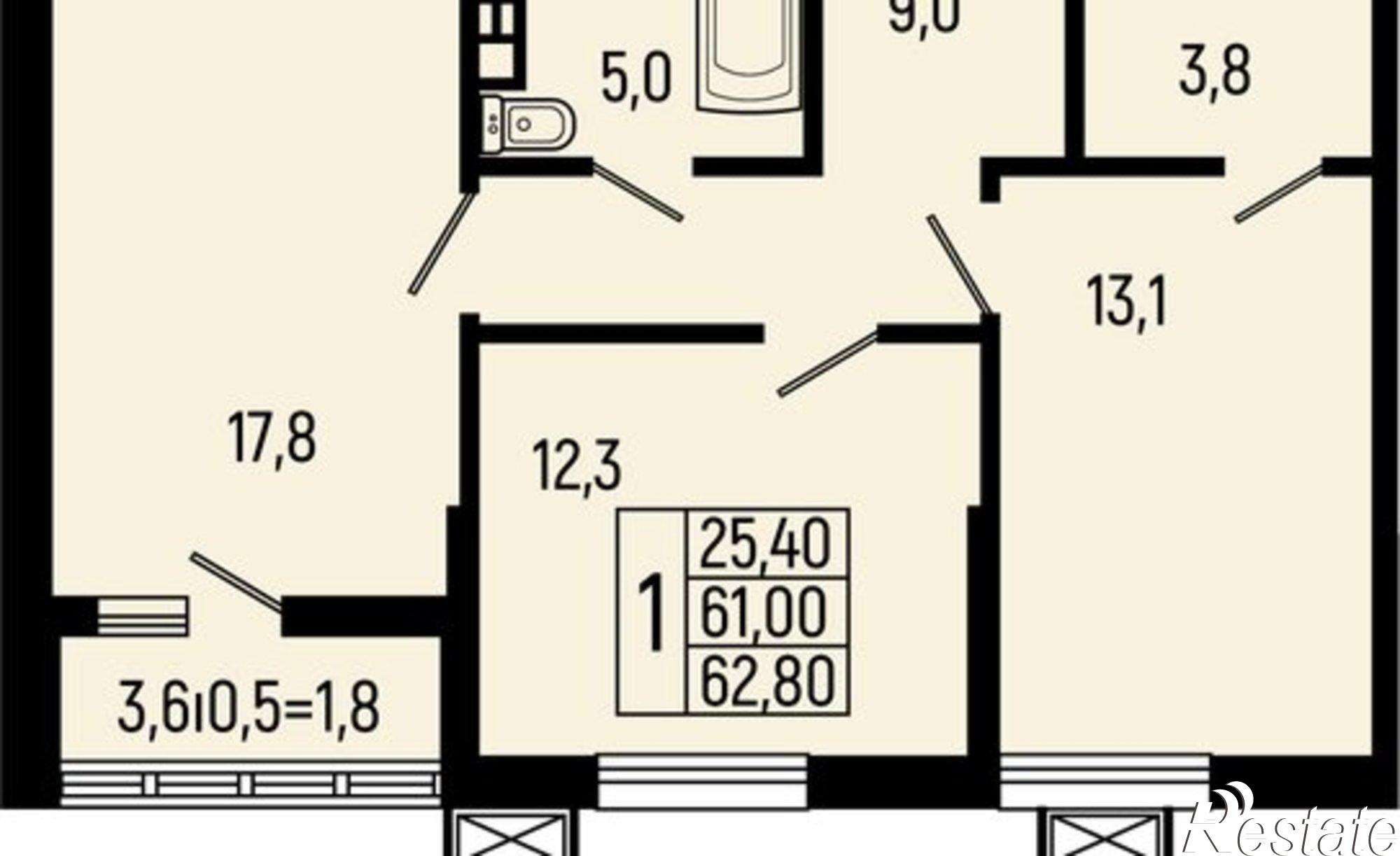 Купить квартиру за 7 789 000 рублей на Республика Адыгея (Адыгея), Майкоп, улица Якуба Коблева