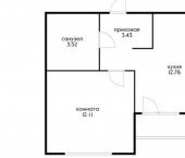 1-комн, 32кв м, этаж 8/9 улица имени Генерала Корнилова, 9