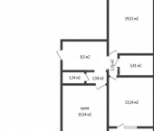 2-комн, 70кв м, этаж 16/16 ул им. Валерия Гассия, 5