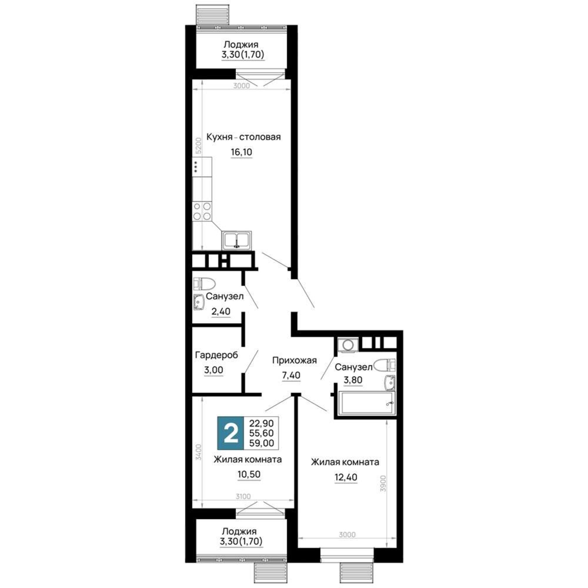 Купить квартиру за 7 670 000 рублей на Тургеневское шоссе улица, д.1