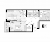 2-комн, 64кв м, этаж 2/16 ул им. Ивана Беличенко, 95