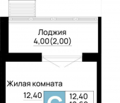 -комн, 20.6 кв м, этаж 10/16 Тургеневское шоссе ул., д.1